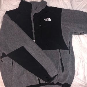 North Face Denali Jacket; grey and black size L
